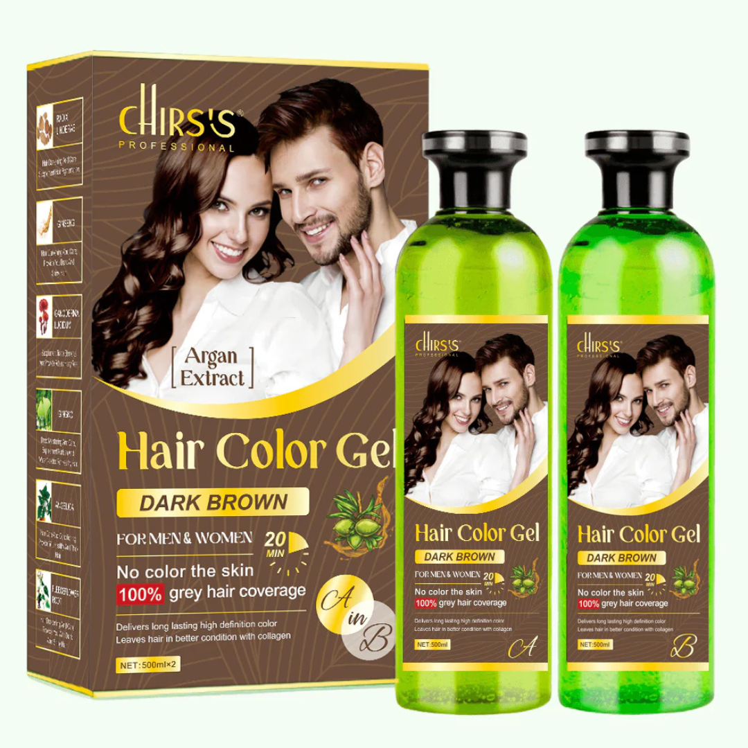CHIRS'S Hair Color Gel (Dark Brown) 500ml