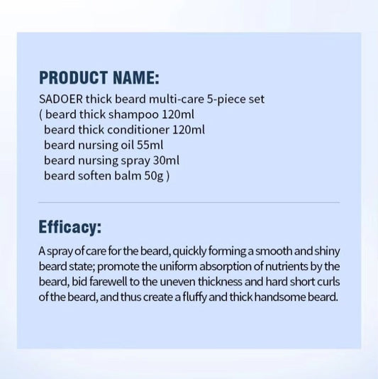 SADOER 5-Piece Thick Beard Nursing Kit