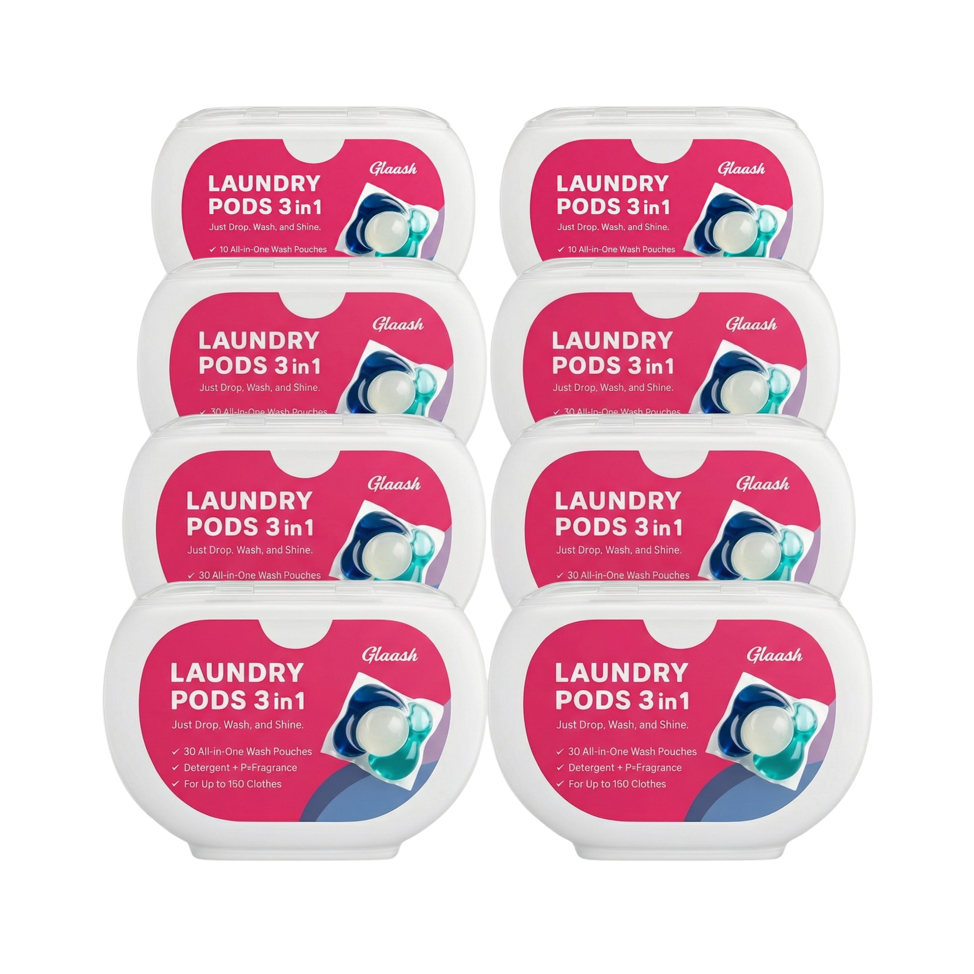 3-in-1 Laundry Pods - Pack of 8