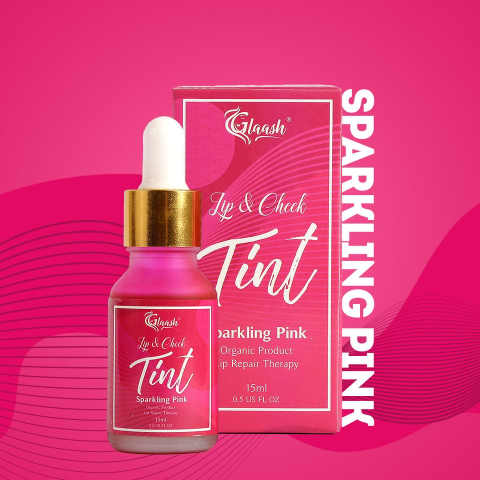 Glaash Lip &amp; Cheek Tint Water Based Sparkling Pink 15ml