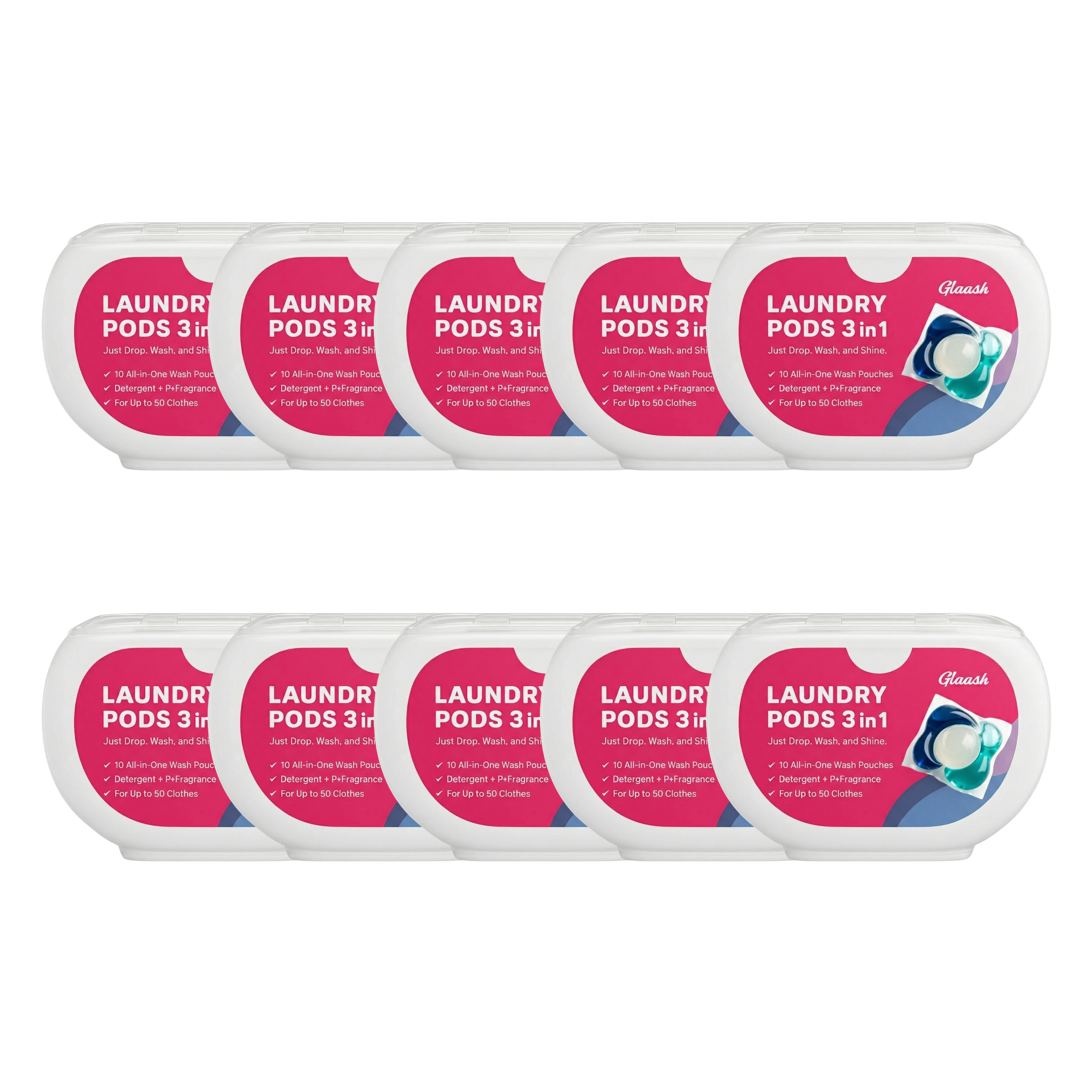 3-in-1 Laundry Pods - Pack of 10