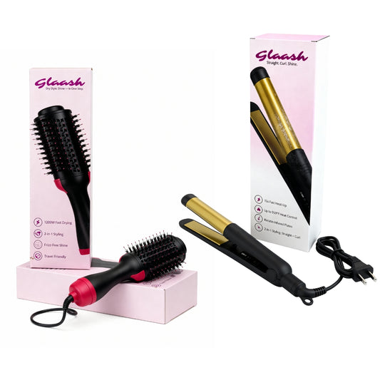Hair Brush And Straightner - Pack of 2