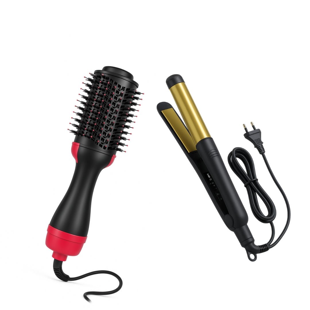 Hair Brush And Straightner - Pack of 2