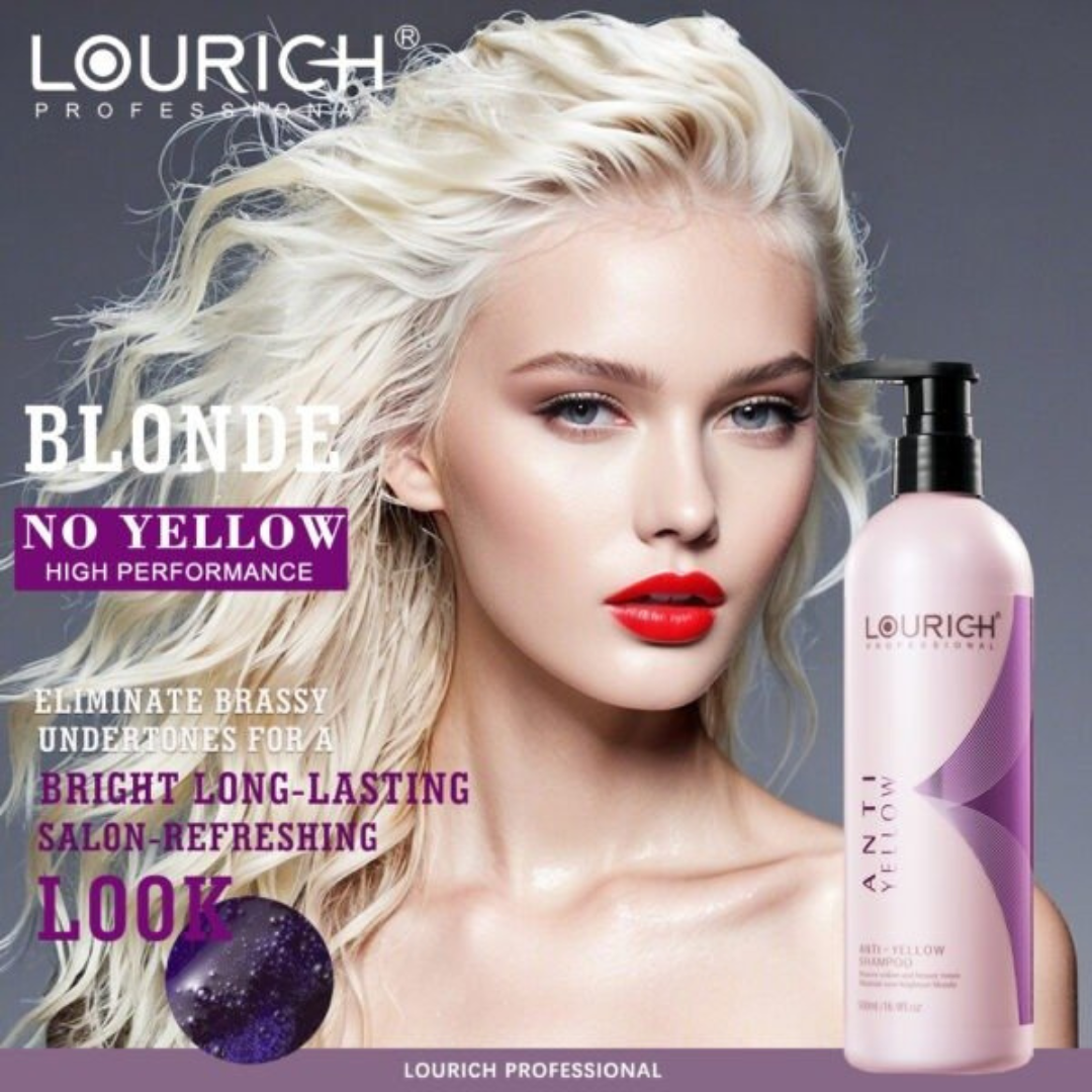 LOURICH Professional Anti-yellow Shampoo Remove Yellow Brassy Tones Purple Shampoo 500ml