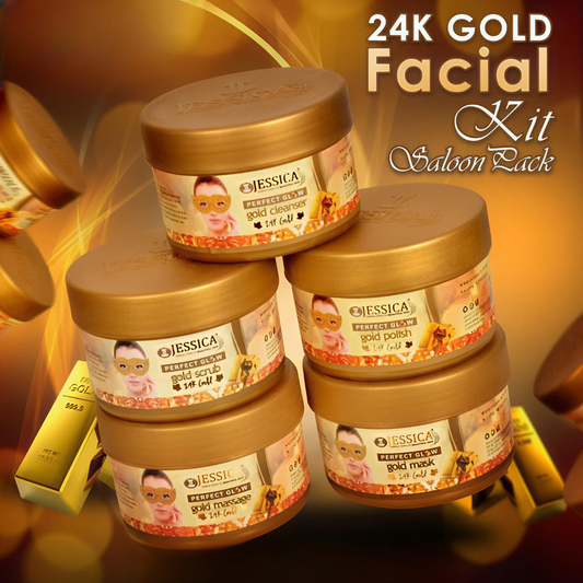 Jessica 24K Gold Facial Kit Salon Pack 5 Steps Each Jar 500gm