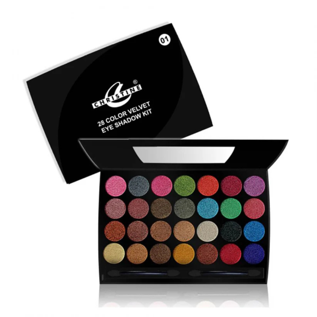 Christine 28 Colors Velvet Eyeshadow Shade