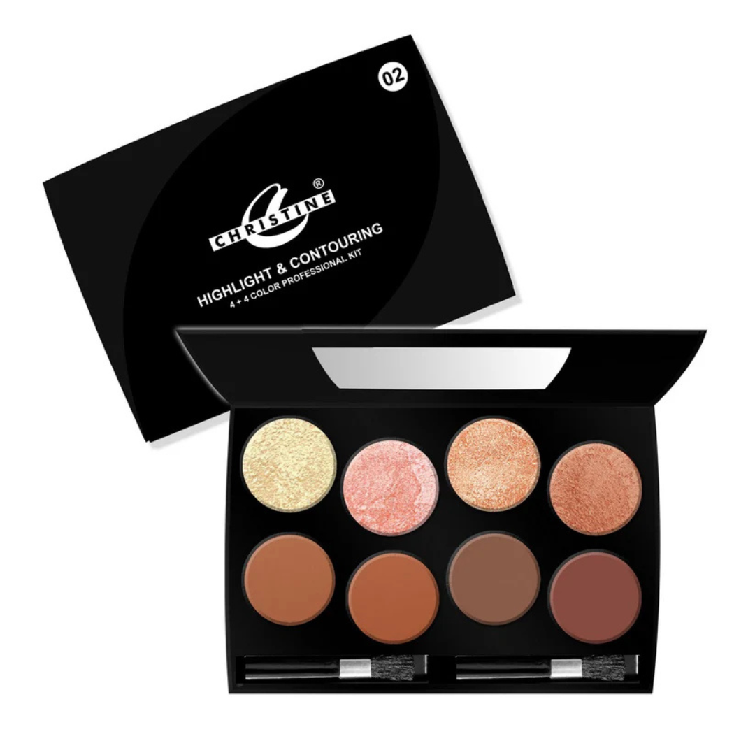 Christine Highlighter & Contouring 4+4 Color Kit Shade 02