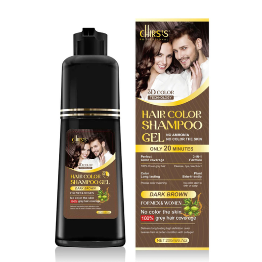 Chris's Hair Color Shampoo Gel Dark Brown 200ml