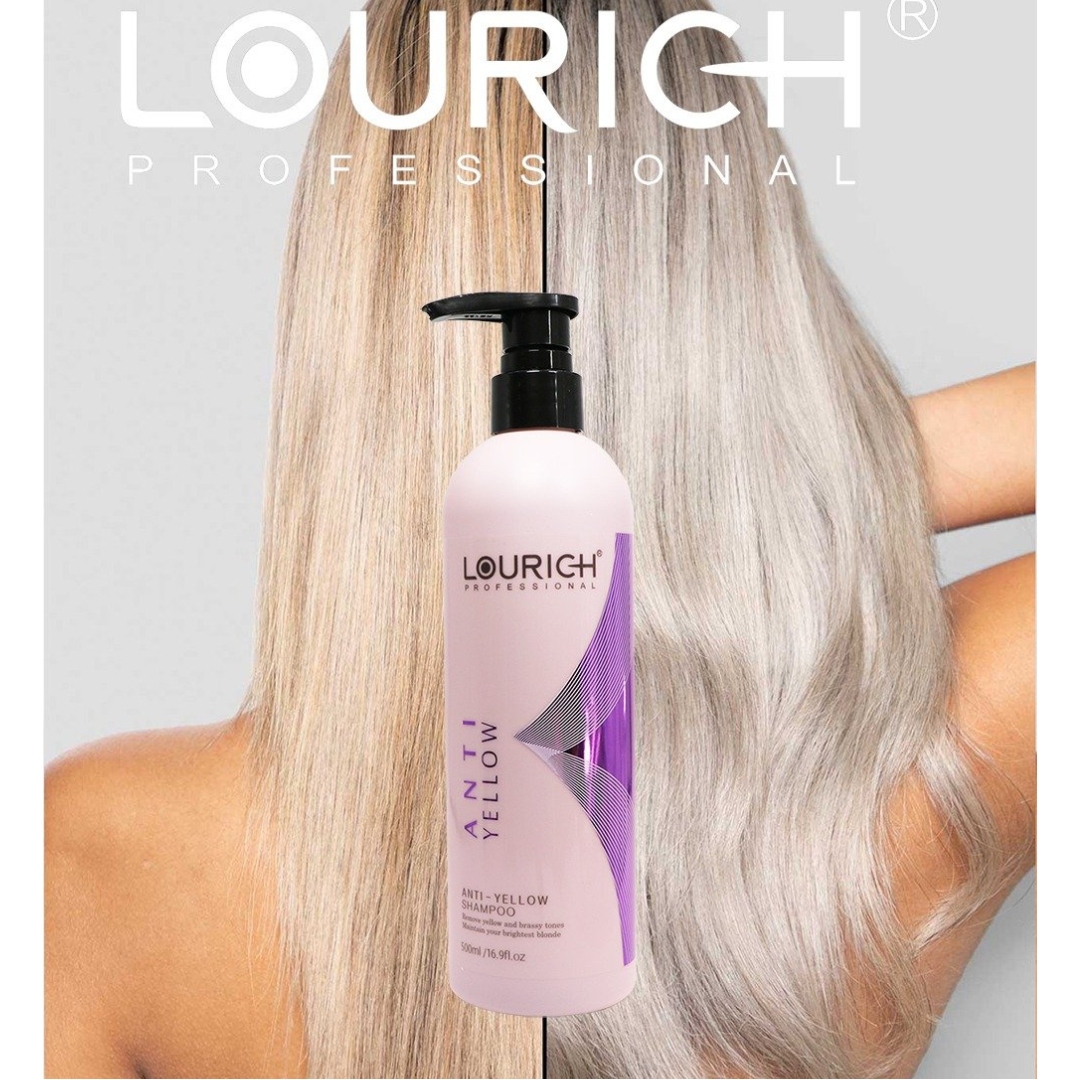 LOURICH Professional Anti-yellow Shampoo Remove Yellow Brassy Tones Purple Shampoo 500ml