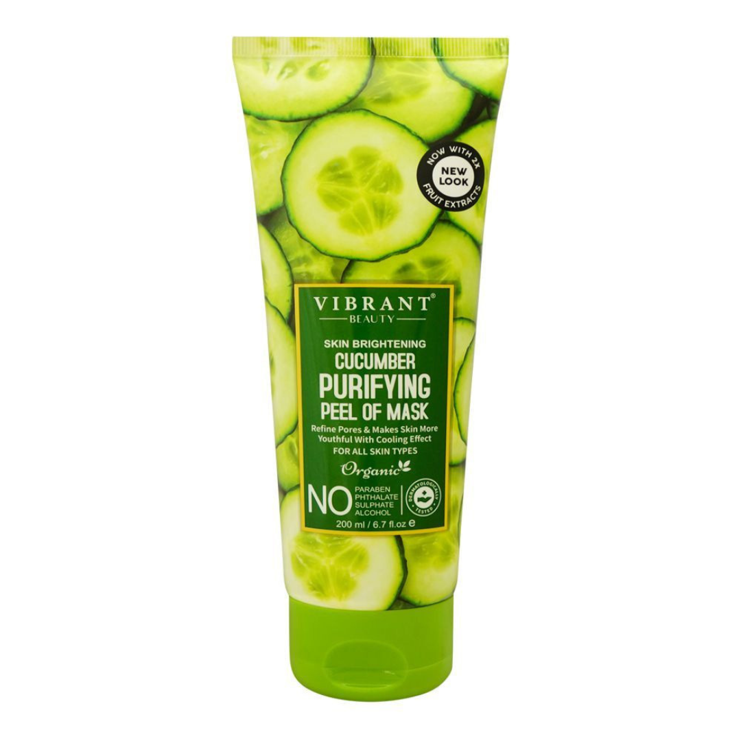 Vibrant Beauty Brightening Cucumber Purifying Peel Off Face Mask 200ml