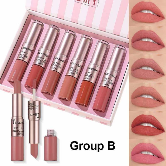 Teayason 2 in 1 Matte Lipstick And Lip Gloss Set B
