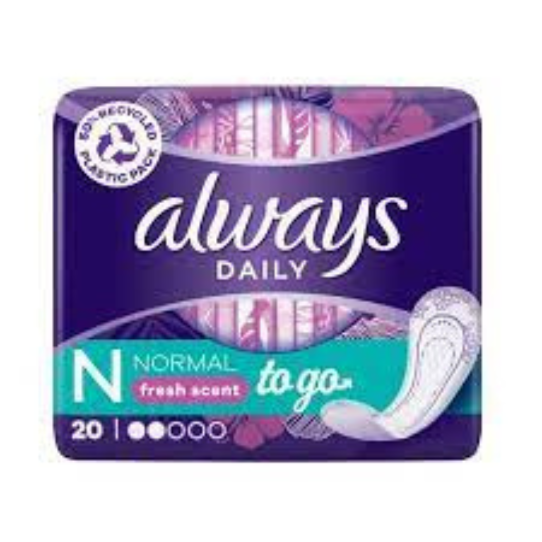 Always Daily To Go Normal Fresh Scent 20 Pieces