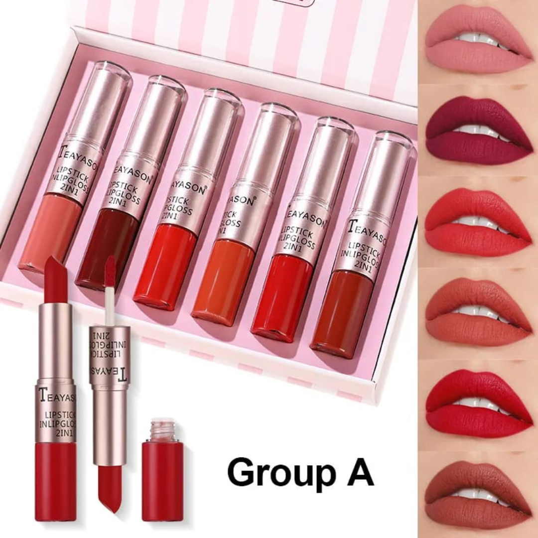 Teayason 2 in 1 Matte Lipstick And Lip Gloss Set A