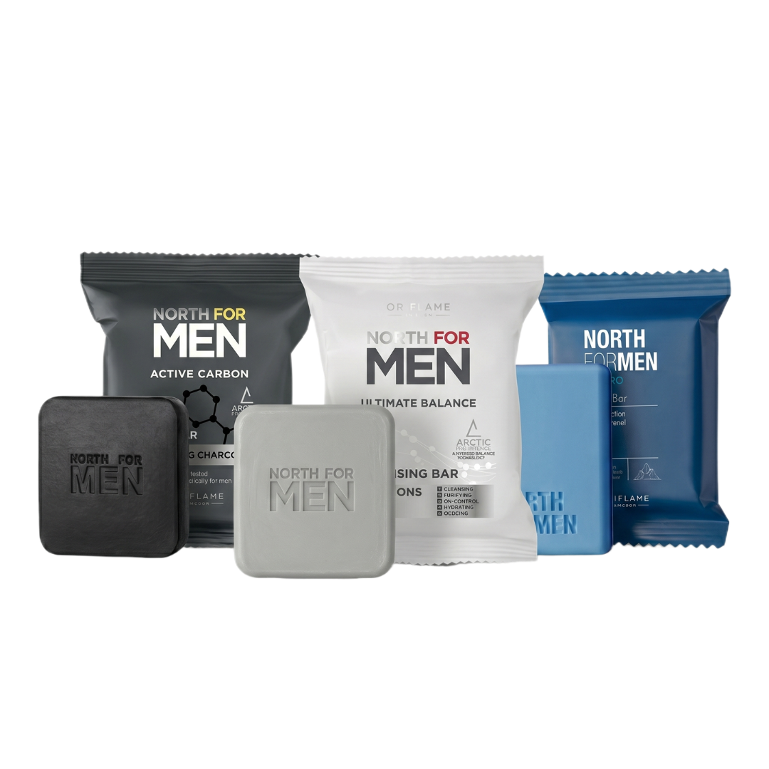 North For Man Soap Pack Of 3 Deal (Black, Blue and White)