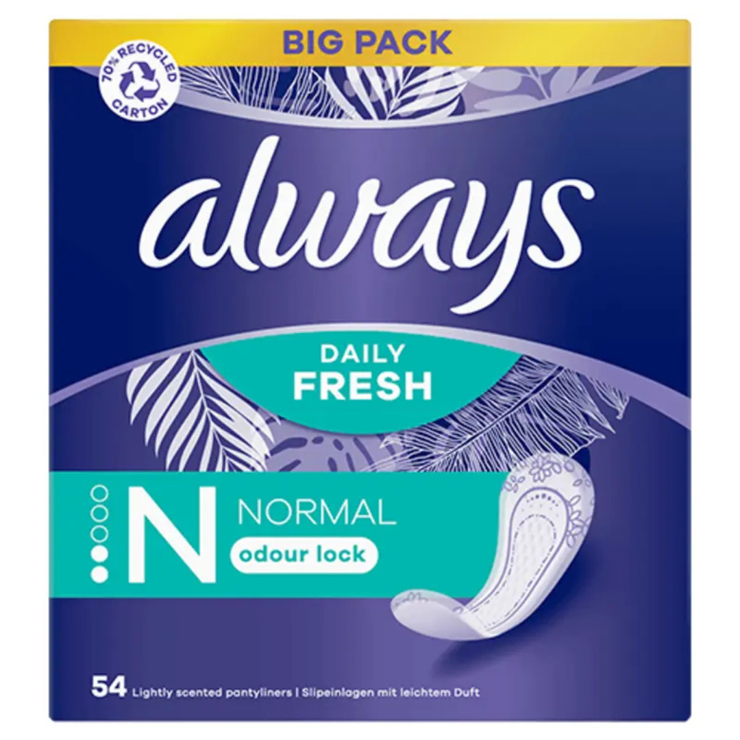 Always Daily To Go Normal Fresh Scent 54 Pieces