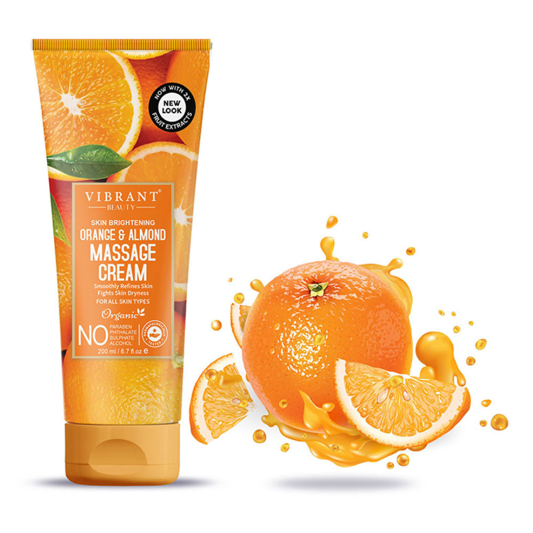 Vibrant Beauty Almond & Orange Massage Cream 200ml