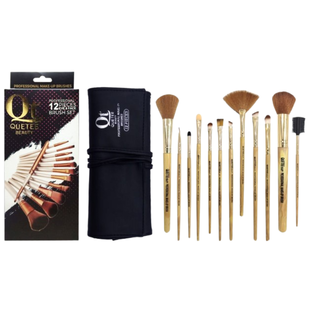 Quetee Professional 12 Pieces Eye And Face Brush Set