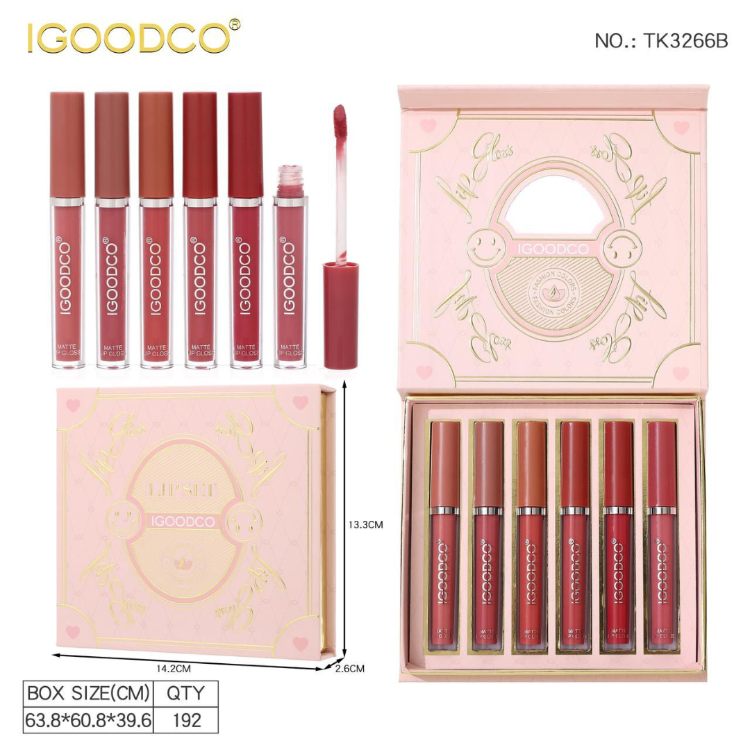 IGOODCO 6-Piece Matte Lip Gloss Set B