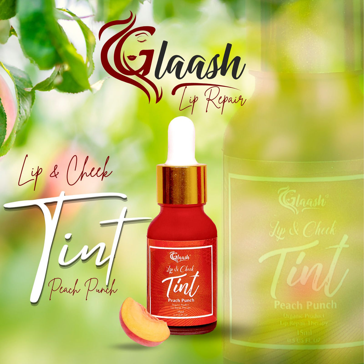 Glaash Pack of 02 Facial + Tint | Niacinamide Facial Serum + Peach Punch Tint
