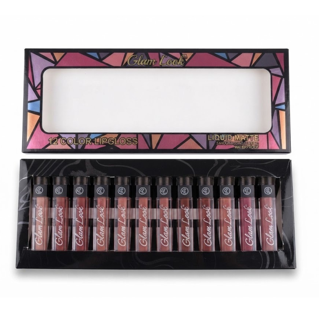 Glam Look 12-Color Liquid Matte Lip Gloss Set