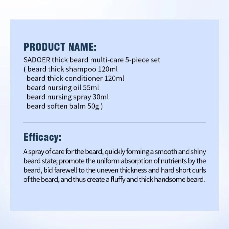 SADOER 5-Piece Thick Beard Nursing Kit