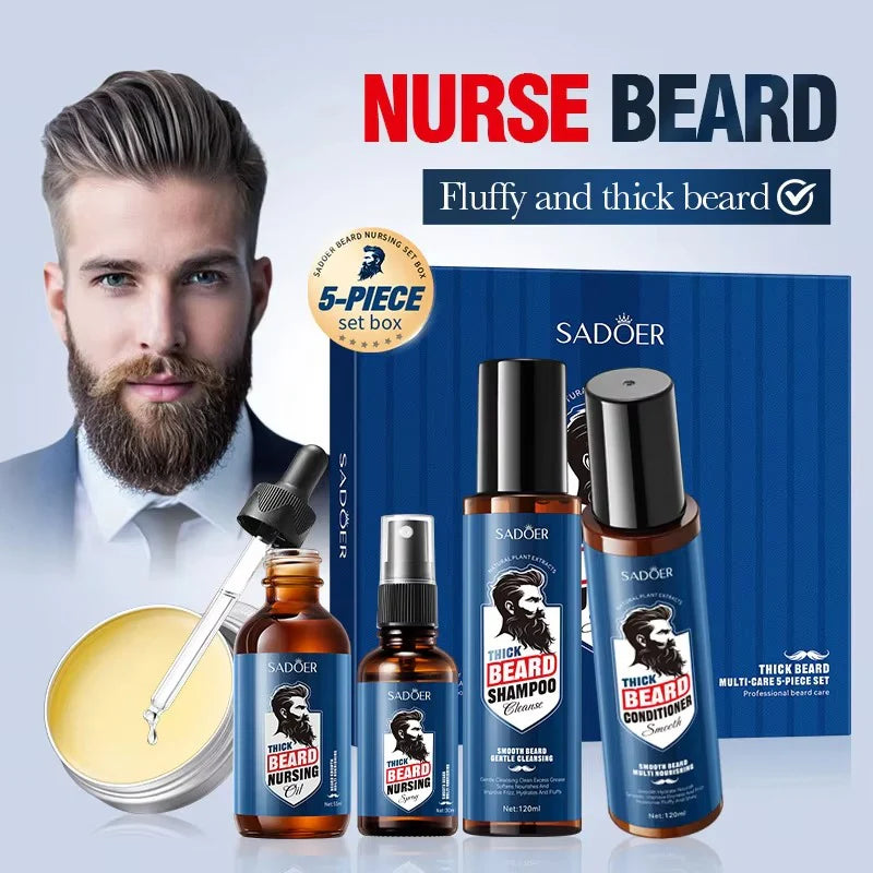 SADOER 5-Piece Thick Beard Nursing Kit